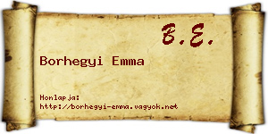 Borhegyi Emma névjegykártya